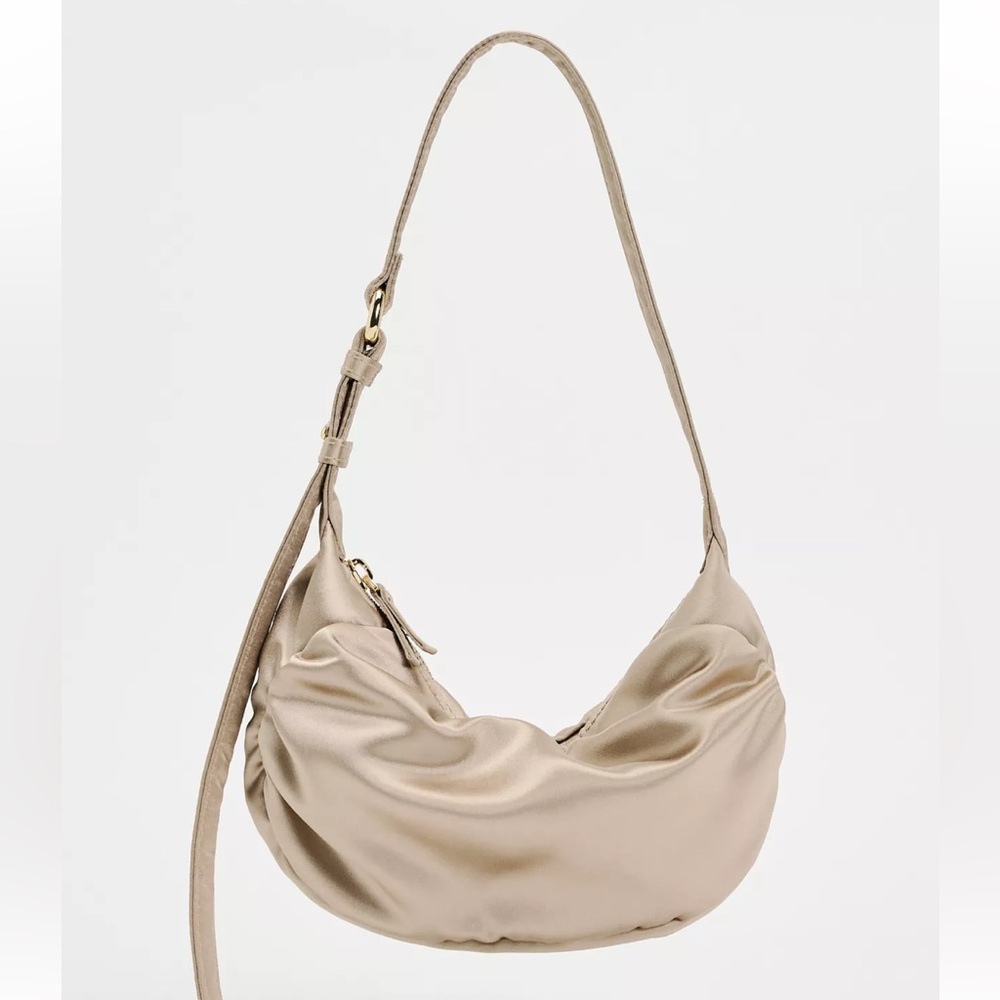 Zara satin ruched shoulder bag